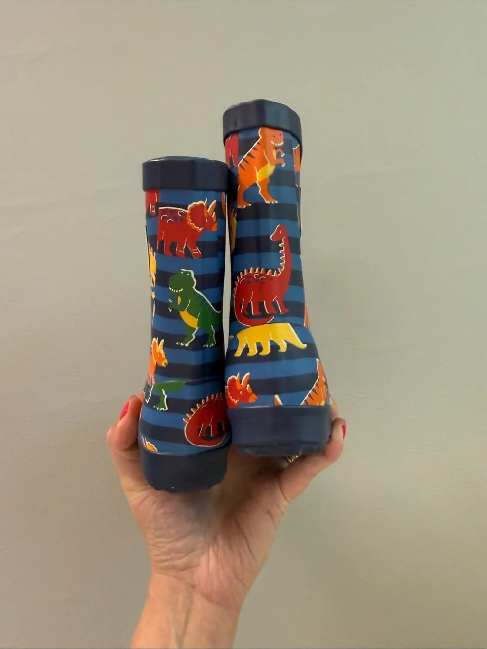 Jojo Maman Bebe Kids Dinosaur Wellies Rain Boots Todler Size 4 - NEW Oaki Rain